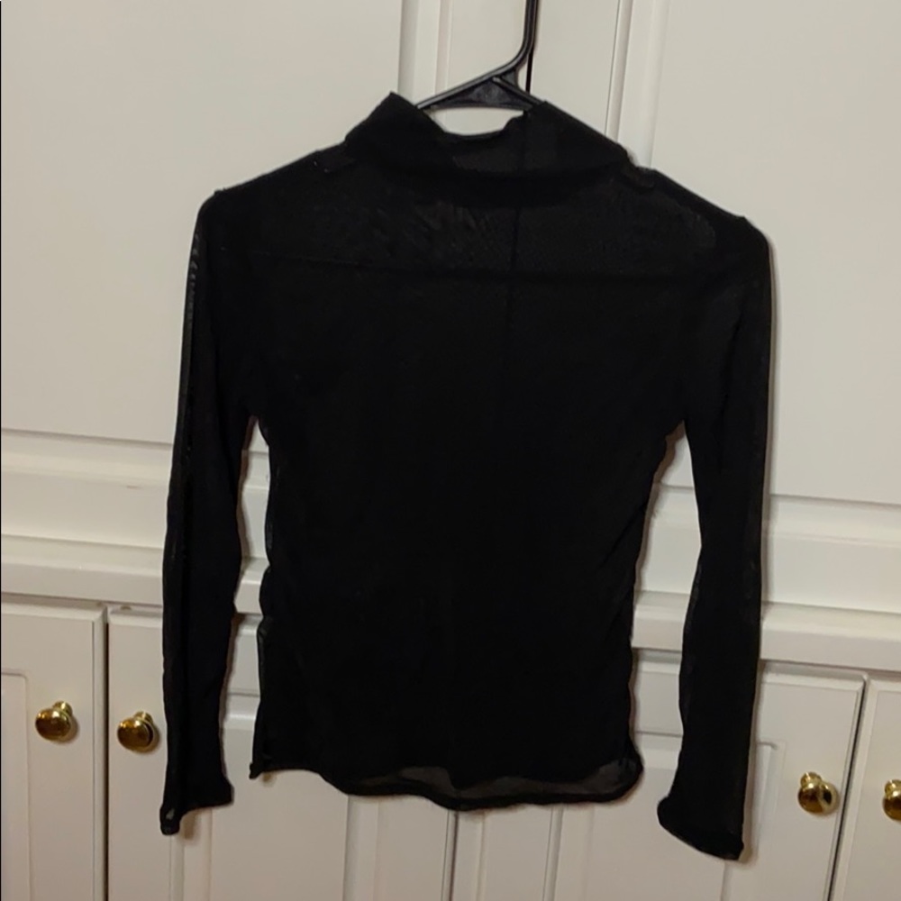 Mesh mock neck